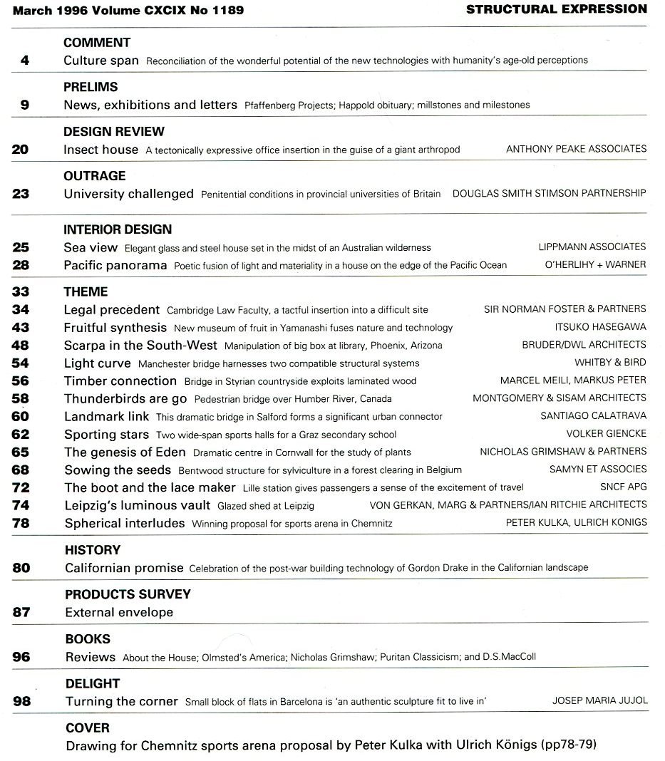 The Architectural Review No. 1189 March 1996 | Immagine principale