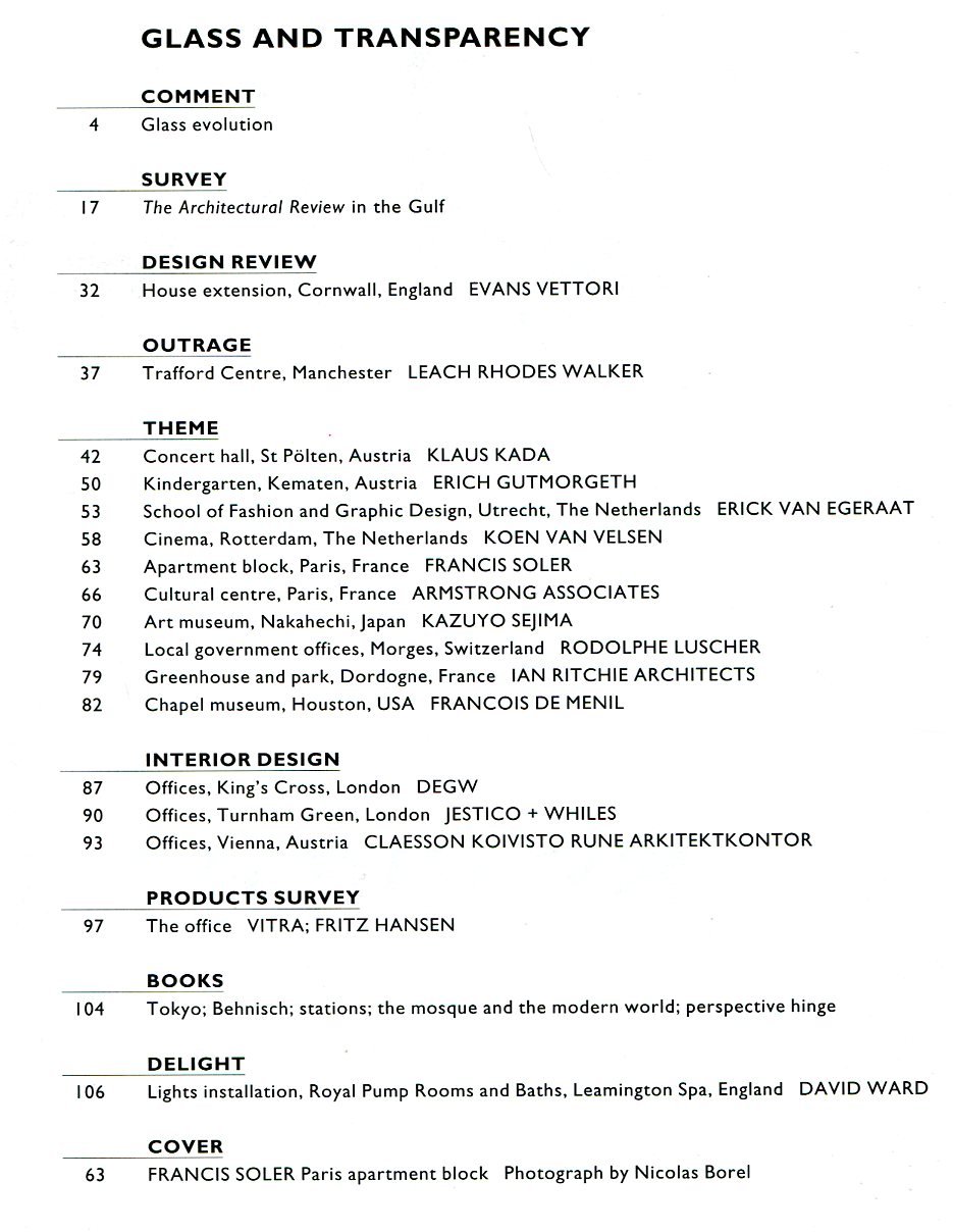 The Architectural Review No. 1215 January 1998 | Immagine principale