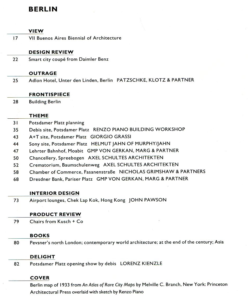 The Architectural Review No. 1223 January 1999 | Immagine principale