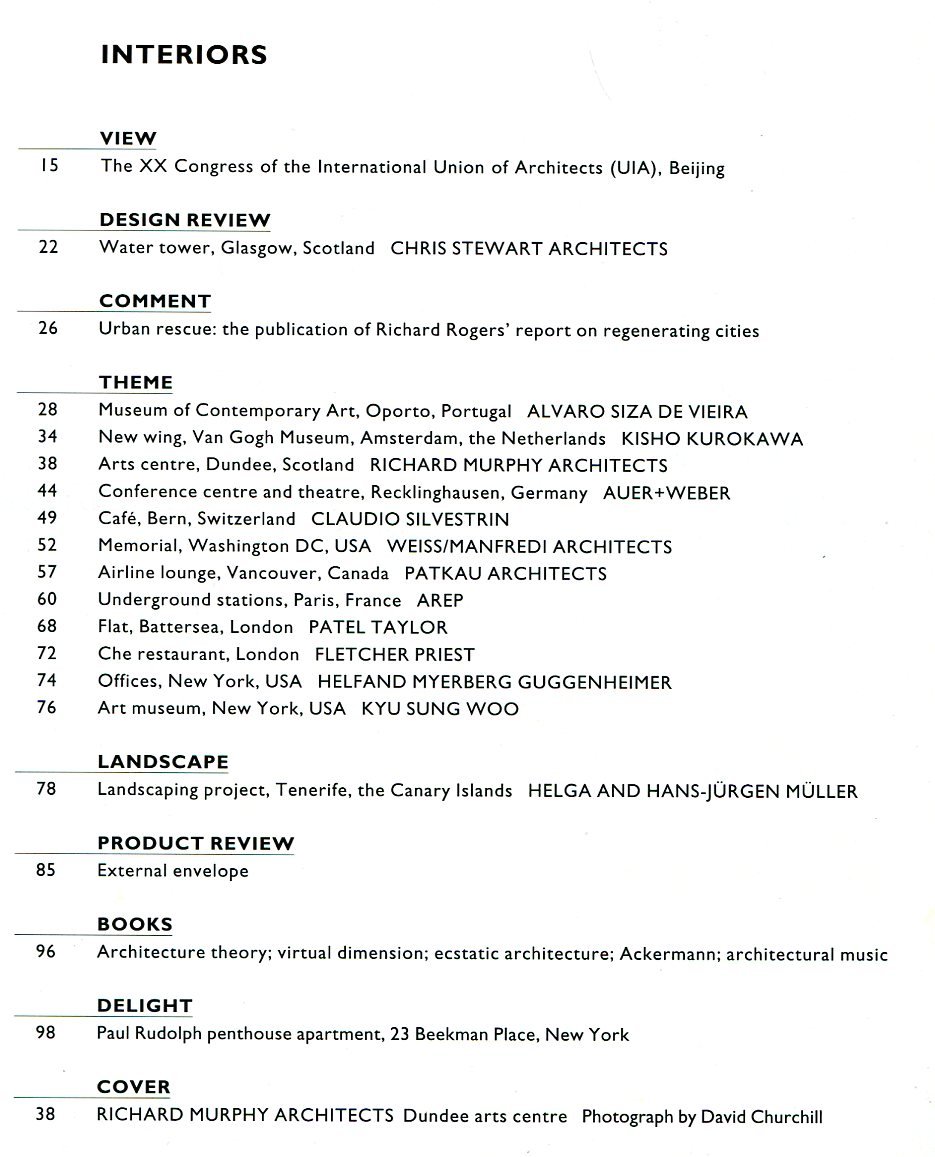 The Architectural Review No. 1230 August 1999 | Immagine principale
