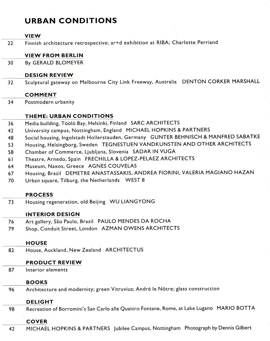 The Architectural Review No. 1236 February 2000 | Immagine principale