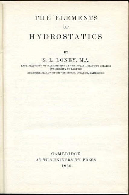 The Elements of Hydrostatics | Immagine principale