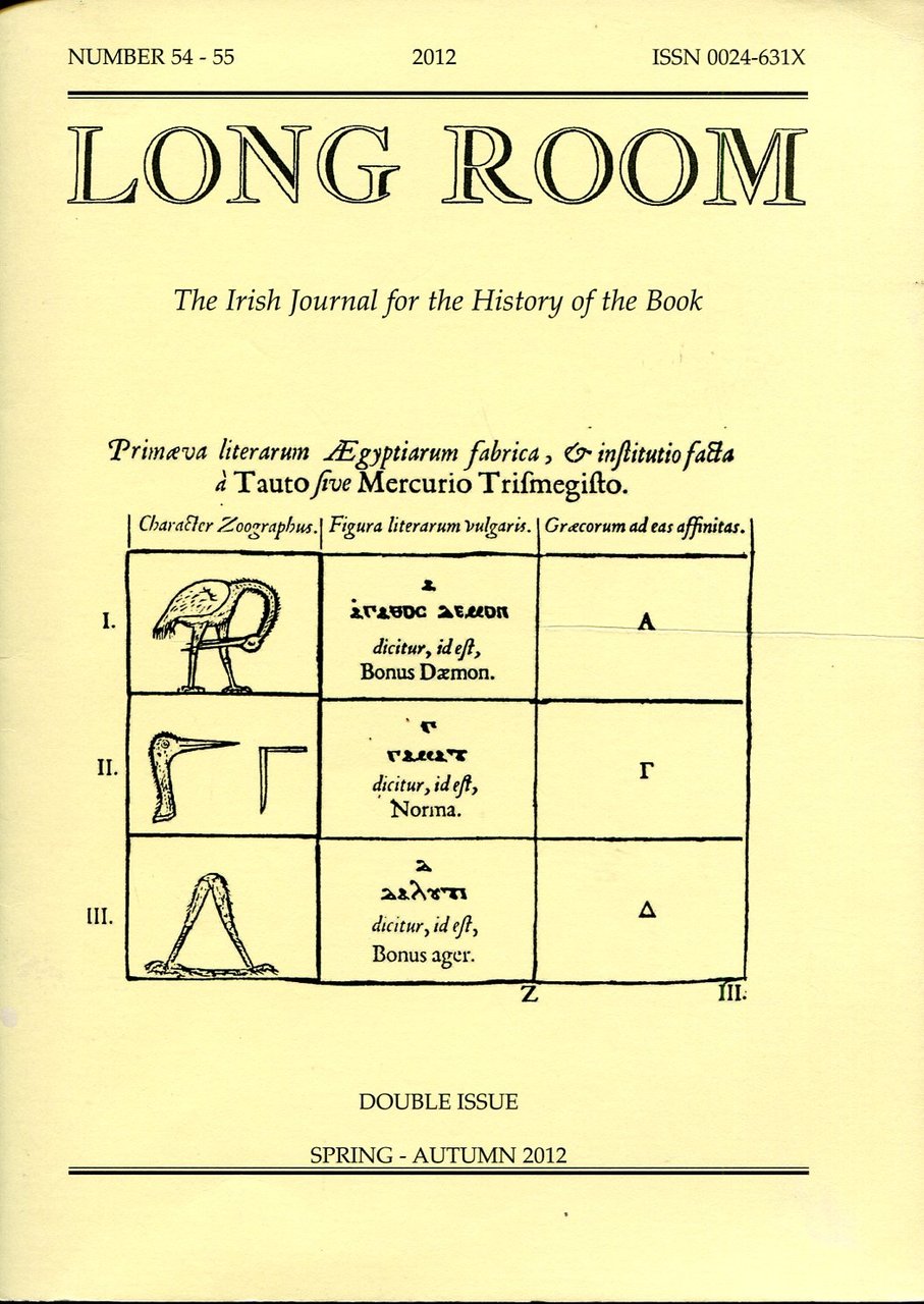 The Long Room : Number 54-55 2012 : Irish Journal … | Immagine principale
