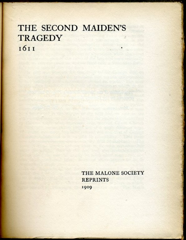 The Second Maiden's Tragedy (1611) | Immagine Gallery 2