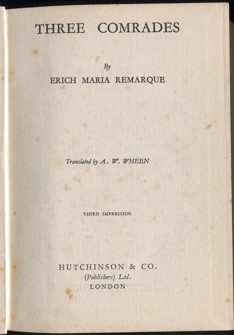 Three Comrades | Immagine principale