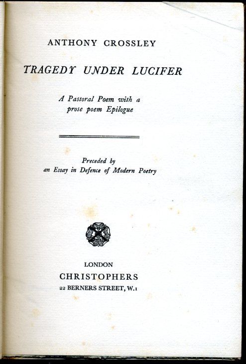 Tragedy Under Lucifer : A Pastoral Poem with a prose … | Immagine Gallery 2
