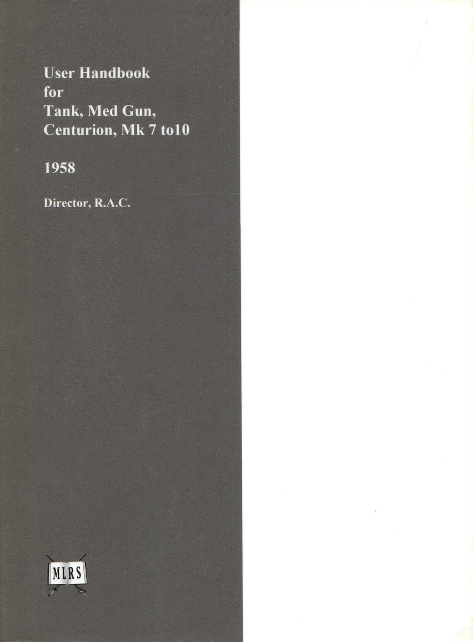 User Handbook for Tank, Med Gun, Centurion, Mk 7 to … | Immagine principale