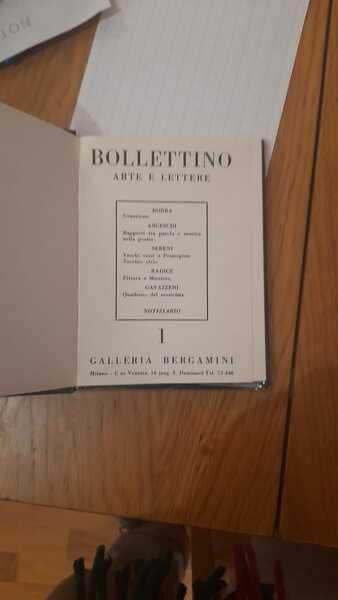 Bollettino ARTE E LETTERE Galleria Bergamini Milano (fine anni 40')