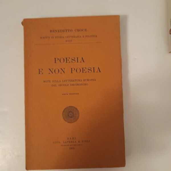 Poesia e non poesia note sulla letteratura europea del secolo …