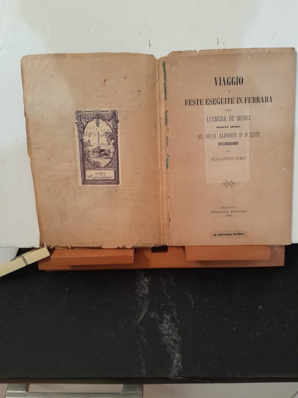 Viaggio e feste eseguite in Ferrara per Lucrezia de' Medici …