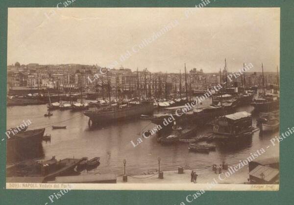 NAPOLI. Circa 1880. Veduta del Porto. Foto originale all&#39;albumina. Studio …