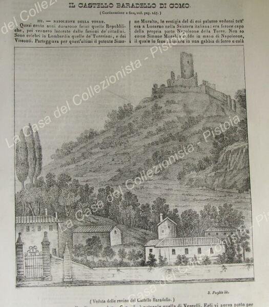 COMO. Castello di Baradello. Poliorama Pittoresco 1841. Intero fascicolo