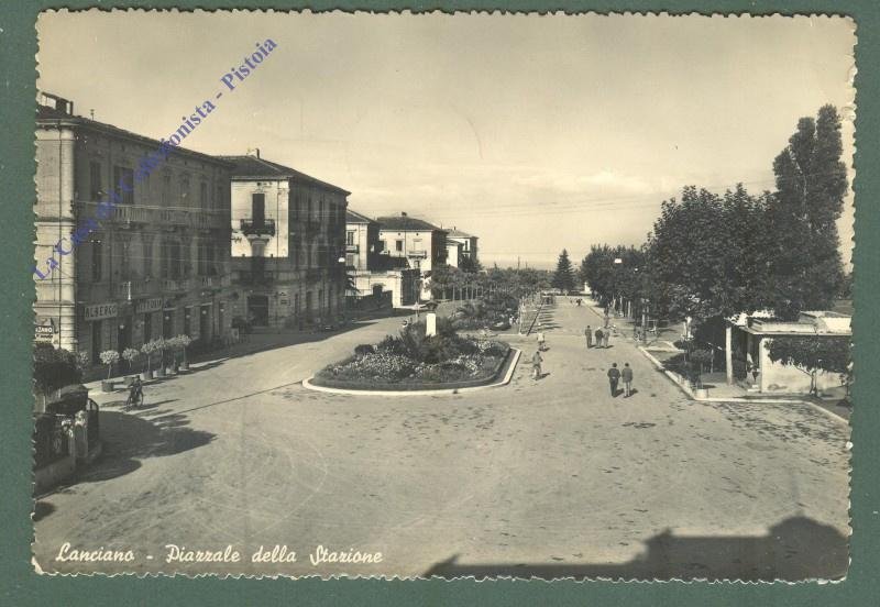 Abruzzo. LANCIANO, Chieti. Piazza Stazione. Cartolina d&#39;epoca viaggiata
