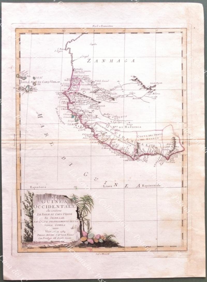 AFRICA. GUINEA. CAPOVERDE. Carta geografica originale. &quot;LA GUINEA OCCIDENTALE CHE …