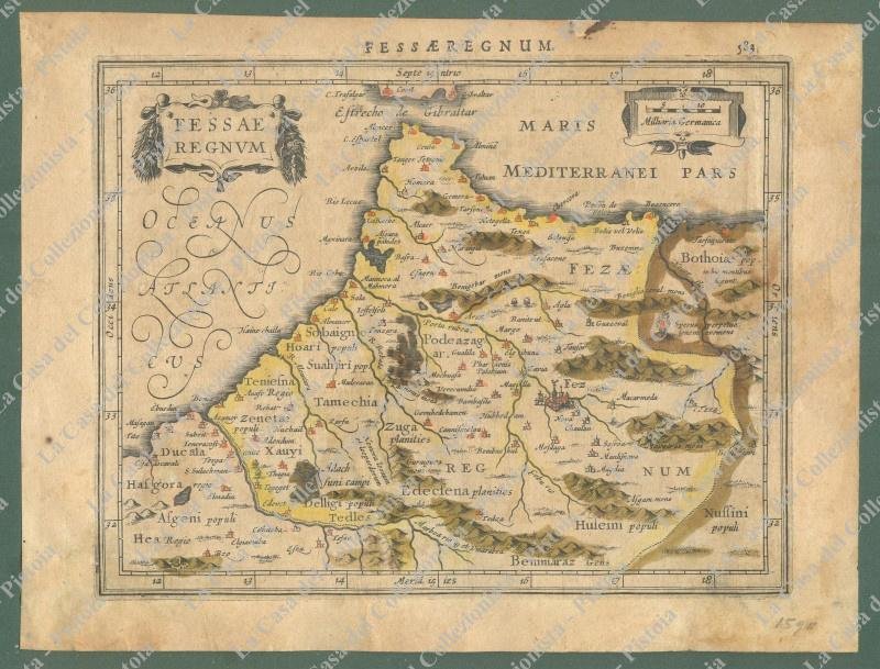 AFRICA, MAROCCO. FESSAE REGNUM. Cartina colorata all‚Äôepoca tratta dall‚ÄôAtlas Minor …
