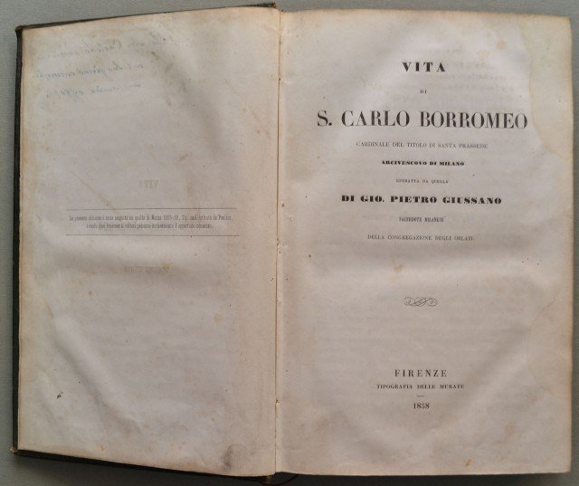 Agiografia. GIUSSANO GIO. PIETRO. Vita di S. Carlo Borromeo. Firenze, …