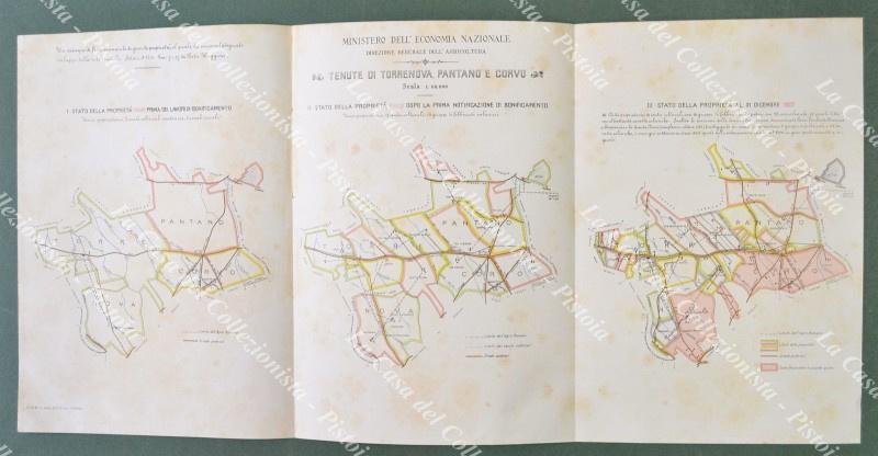 AGRO ROMANO. Anno 1928. Insieme di 5 carte geografiche