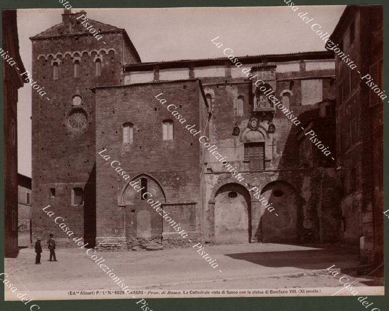 ANAGNI, Frosinone. Cattedrale. Fotografia originale all&#39;albumina, fine 1800