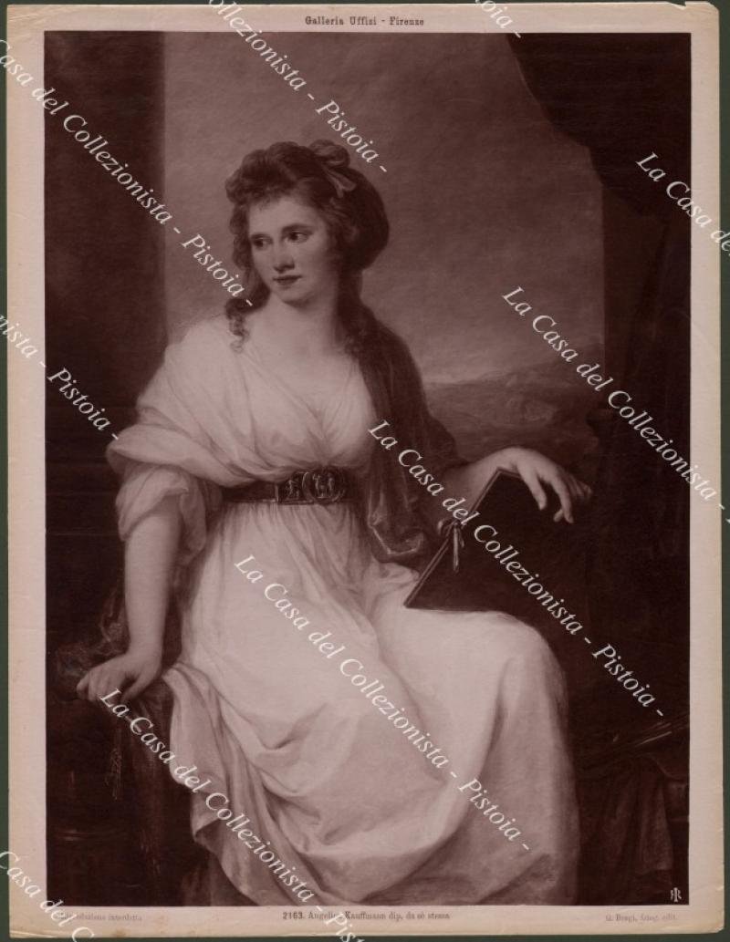 ANGELICA KAUFFMANN. Autoritratto. Grande fotografia all&#39;albumina fine &#39;800, cm 28x36