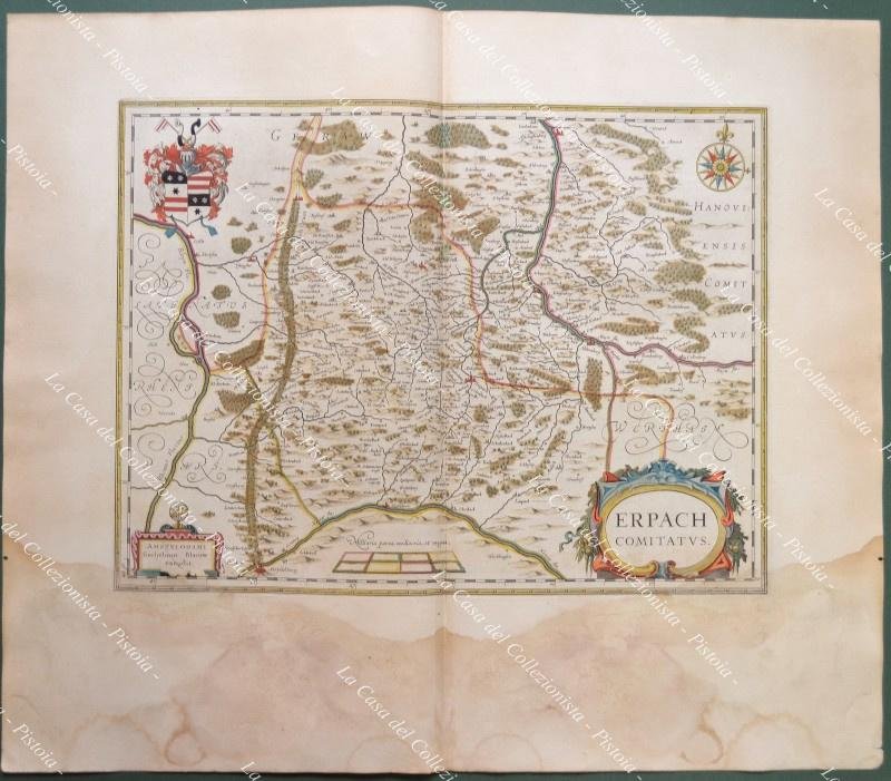 Anno 1662. Germania Germany Deutschland. ERPACH COMITATUS