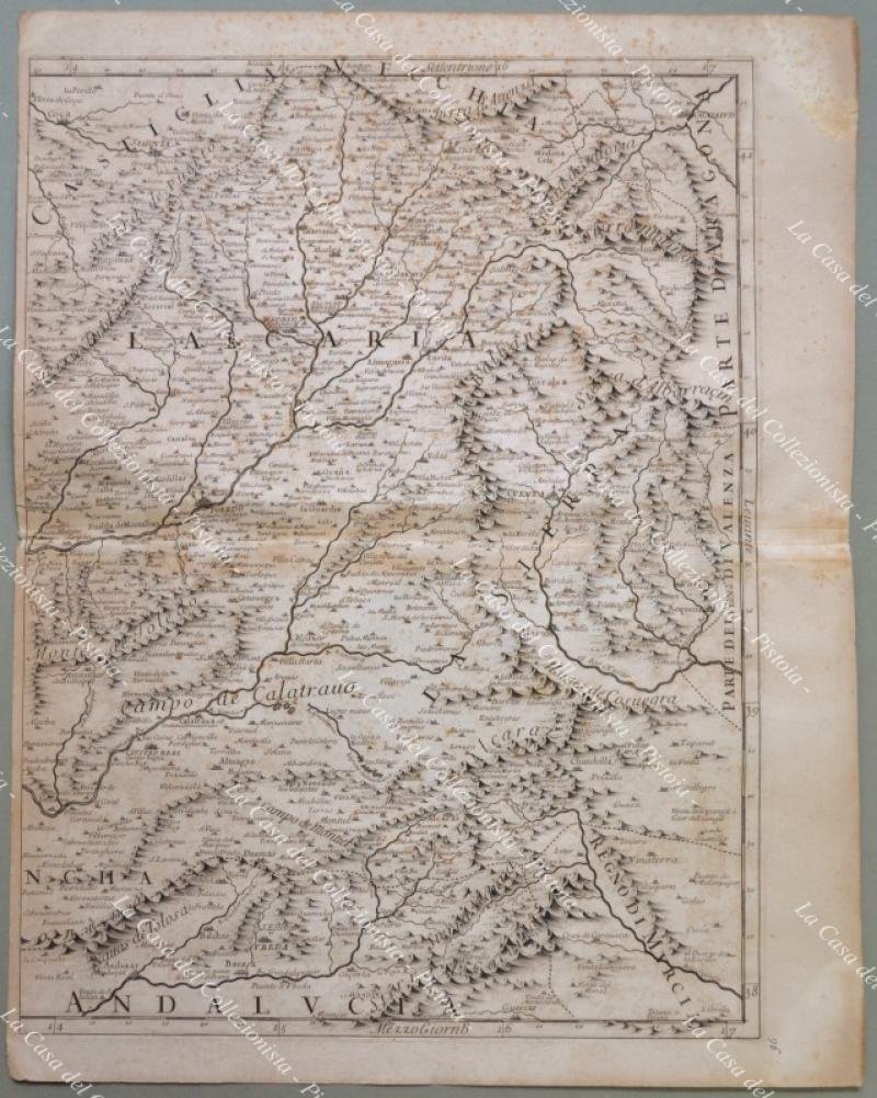 Anno 1696. Spagna Spain Castiglia. Grande carta geografica.