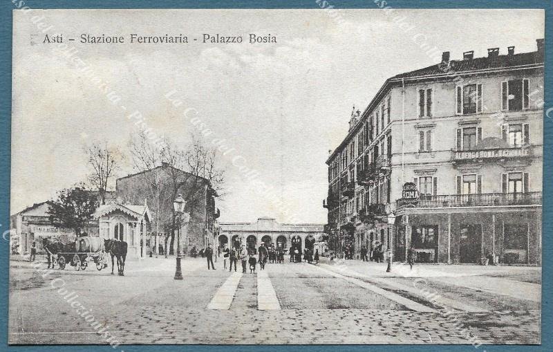 ASTI. Stazione Ferroviaria. Cartolina d&#39;epoca viaggiata