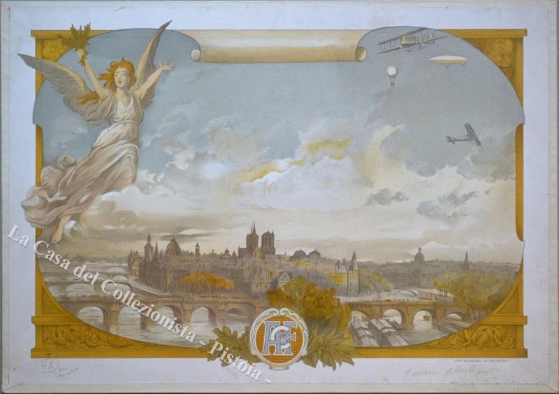 AVIAZIONE FRANCESE. Veduta a volo d‚Äôuccello di Parigi con il …