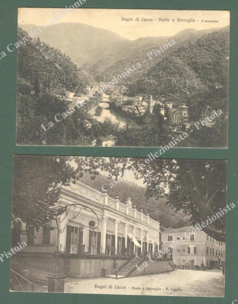 BAGNI DI LUCCA. 2 cartoline d&#39;epoca viaggiate nel 1925.