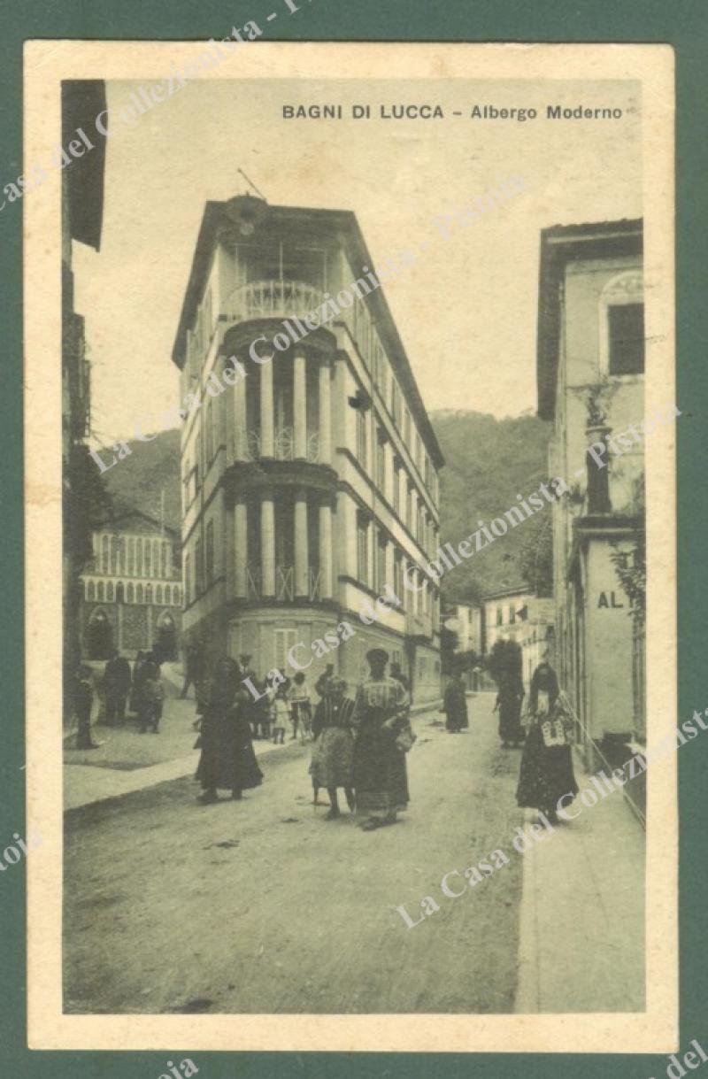 BAGNI DI LUCCA. Albergo Moderno. Cartolina d&#39;epoca viaggiata nel 1925.