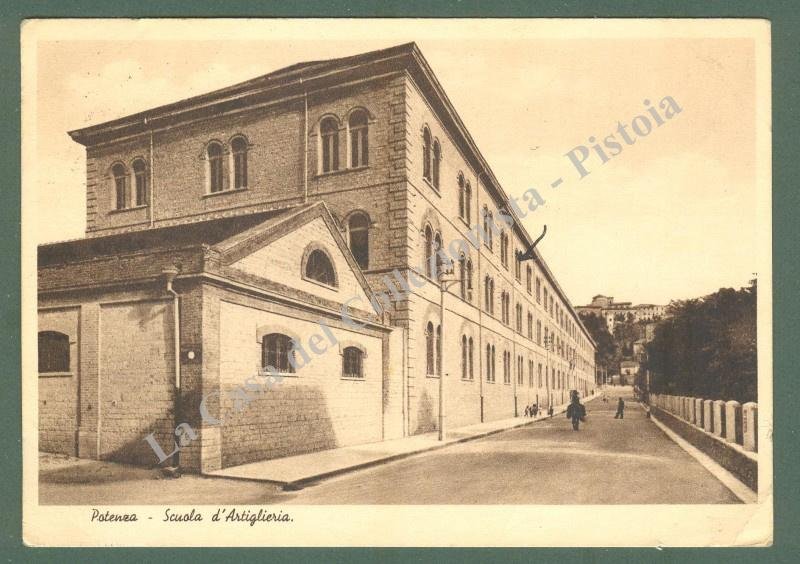 Basilicata, Lucania. POTENZA. Scuola d&#39;Artiglieria. Cartolina d&#39;epoca viaggiata