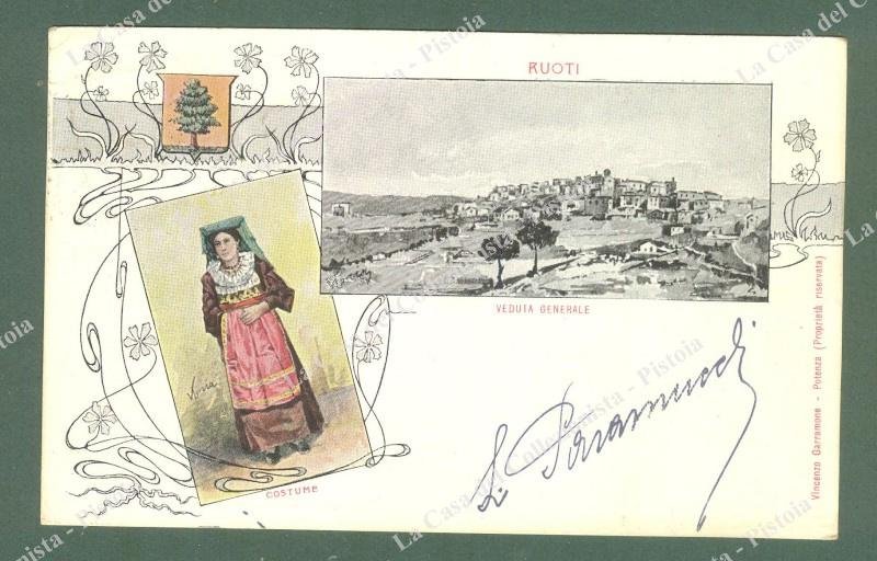 Basilicata. RUOTI, Potenza. Cartolina d'epoca viaggiata nel 1905.