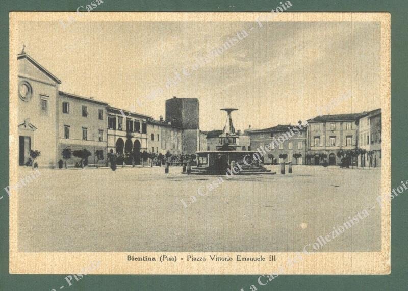 BIENTINA, Pisa. Piazza V.Emanuele. Cartolina d&#39;epoca viaggiata nel 1941