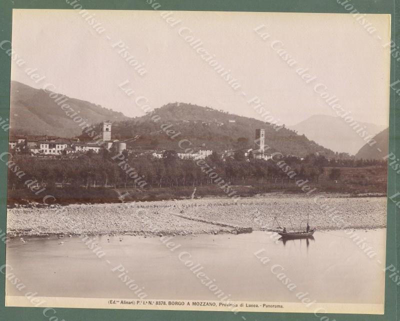BORGO A MOZZANO, Lucca. Panorama. Foto originale Alinari, circa 1890.