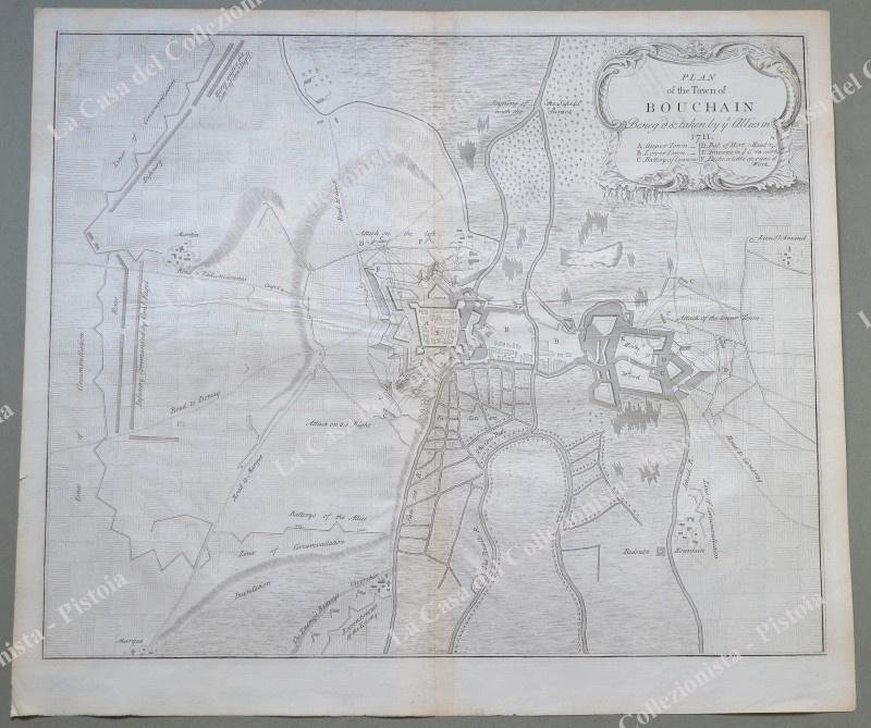 BOUCHAIN. FRANCE. &quot;PLAN of the Town of BOUCHAIN 1711&quot;. Incisione …