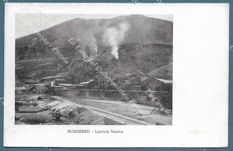 BUGGERRU, Cagliari. Laveria Nuova. Cartolina d&#39;epoca viaggiata nel 1908