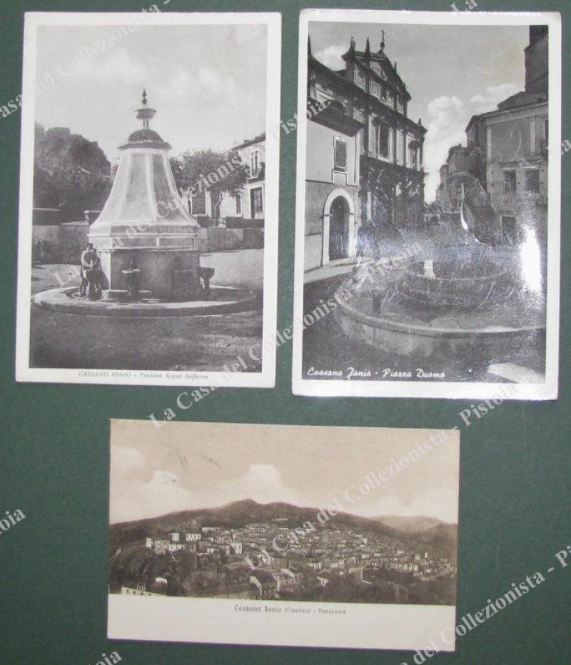 Calabria. CASSANO JONIO, Cosenza. 3 cartoline d'epoca viaggiate