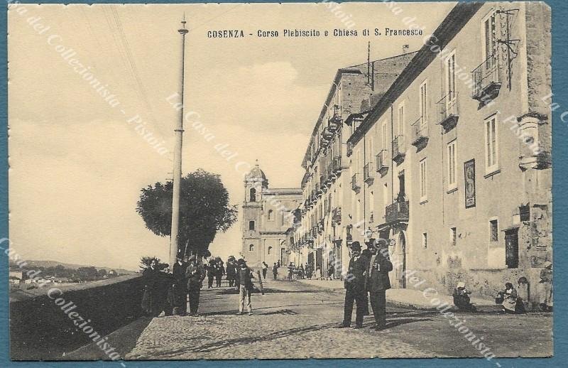 Calabria. COSENZA. Corso Plebiscito e Chiesa di S. Francesco. Cartolina …