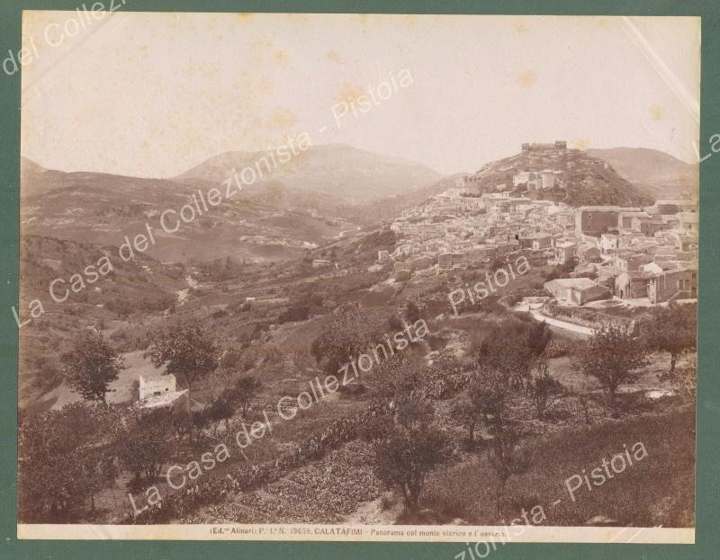 CALATAFINI, Sicilia. Panorama. Fotografia originale Alinari, circa 1890