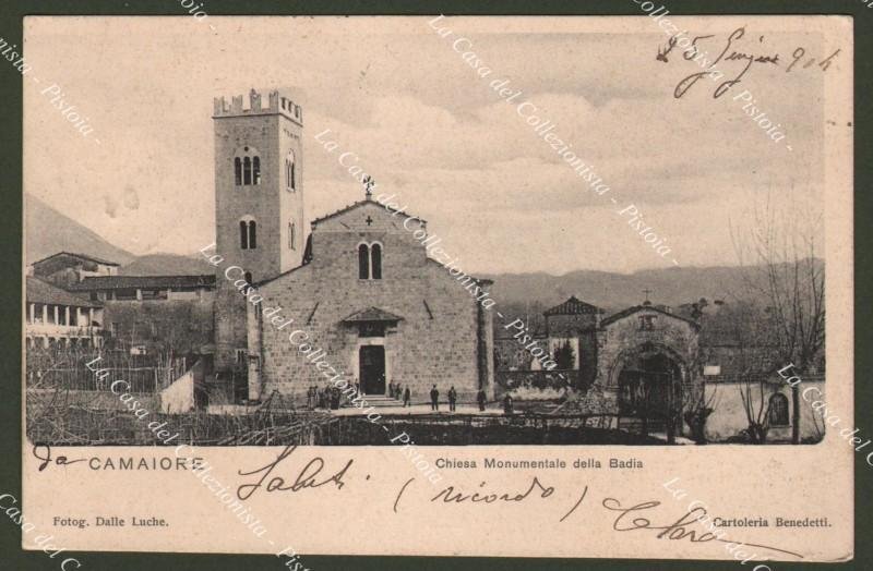 CAMAIORE, Lucca. Chiesa della Badia. Cartolina viaggiata nel 1904.