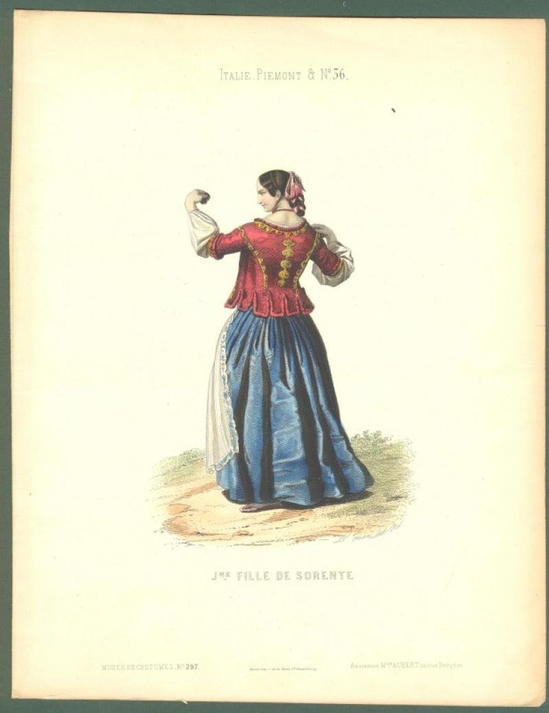 CAMPANIA - SALERNO. Un costume. "J.NE FILLE DE SORRENTO". Incisione …