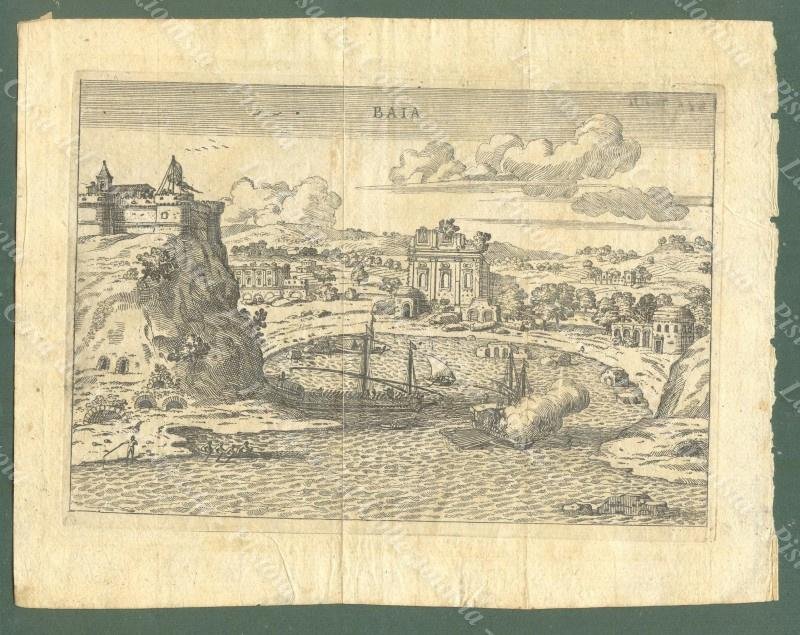 CAMPANIA. BAIA. Veduta generale. Acquaforte. Francesco Scoto, Roma, 1737.