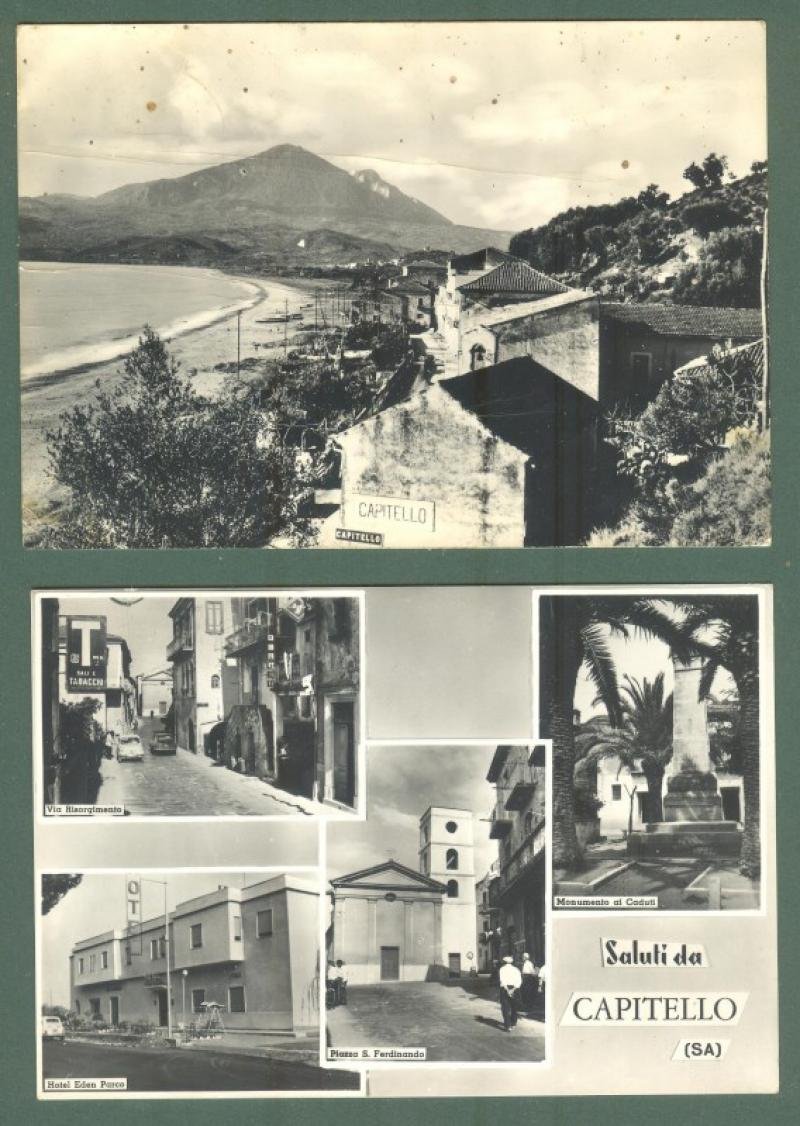 Campania. CAPITELLO, Salerno. Due cartoline d&#39;epoca viaggiate