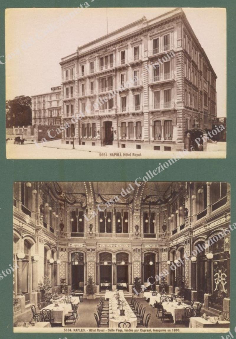 (Campania) Napoli, Hotel Royal. Belle vedute esterne. 2 fotografie originali, …