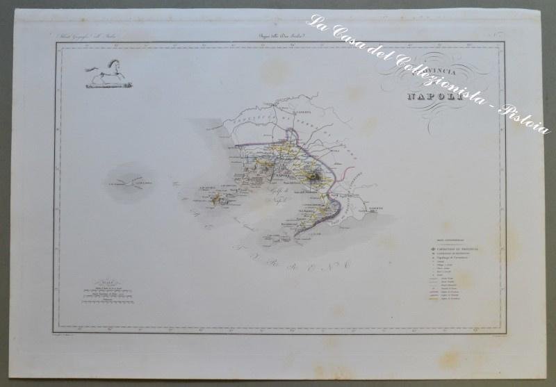 Campania. NAPOLI, Regno di Napoli, 1845. &quot;PROCINCIA DI NAPOLI&quot;. Z. …