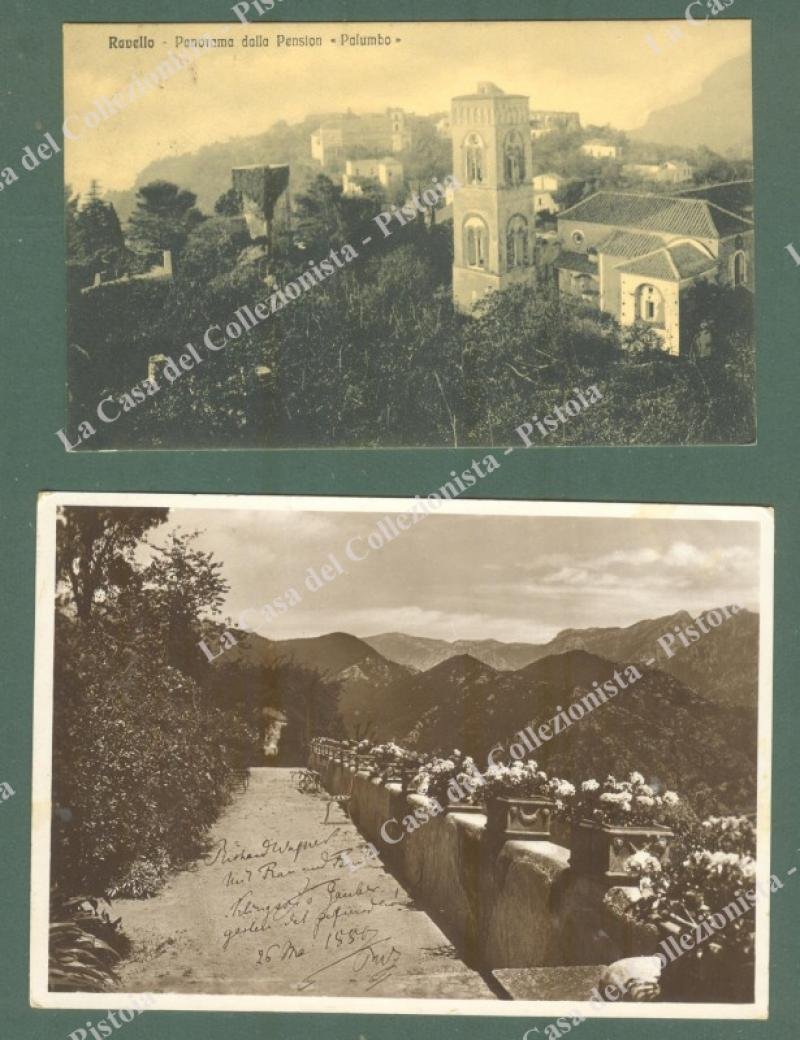Campania. RAVELLO, Salerno. 2 cartoline d&#39;epoca viaggiate, anni trenta