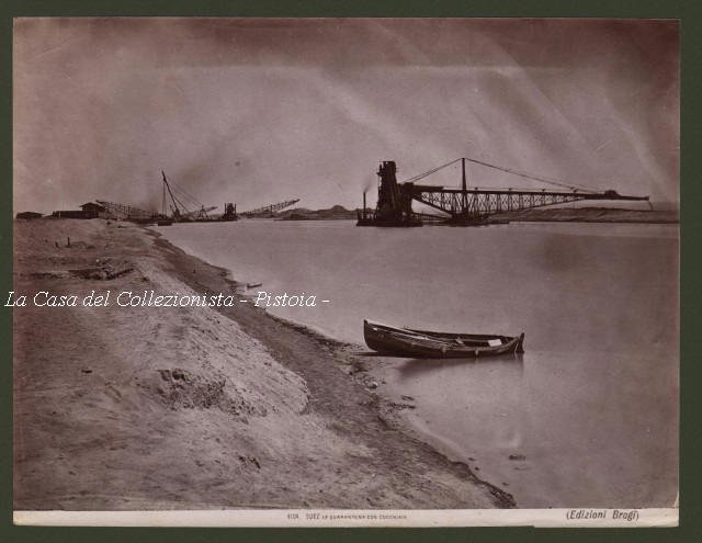 CANALE DI SUEZ. "La quarantena con cucchiaia". Foto d&#39;epoca