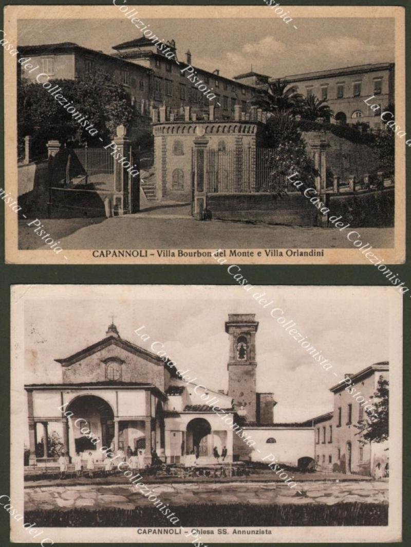 CAPANNOLI, Pisa. 2 cartoline viaggiate anni &#39;30.