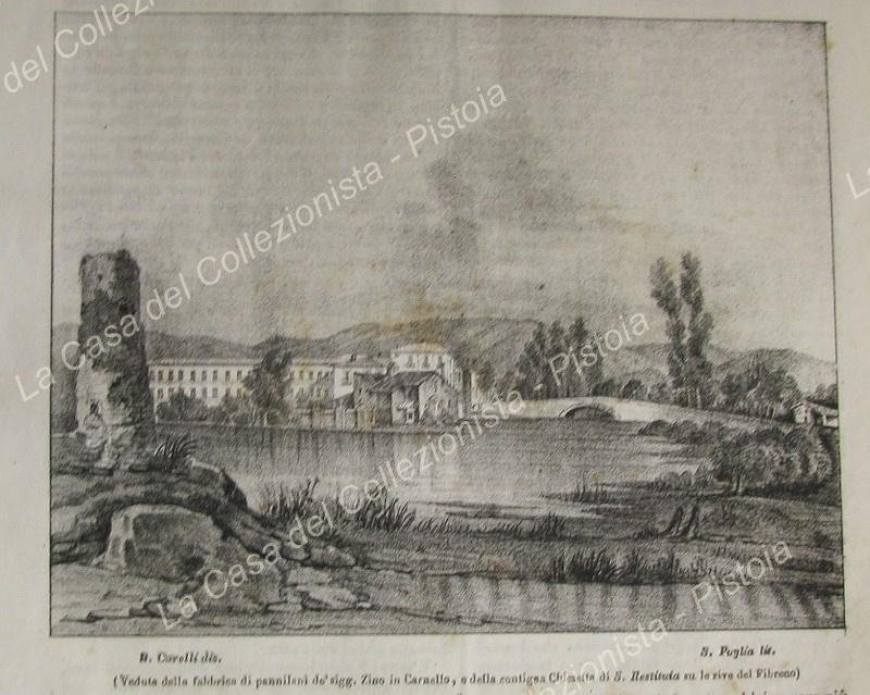 CARNELLO, Lazio. Veduta di una fabbrica di pannilani e della …