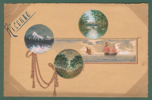 CARTOLINA DIPINTA A MANO di ottima fattura. Firmata. Non viaggiata, …