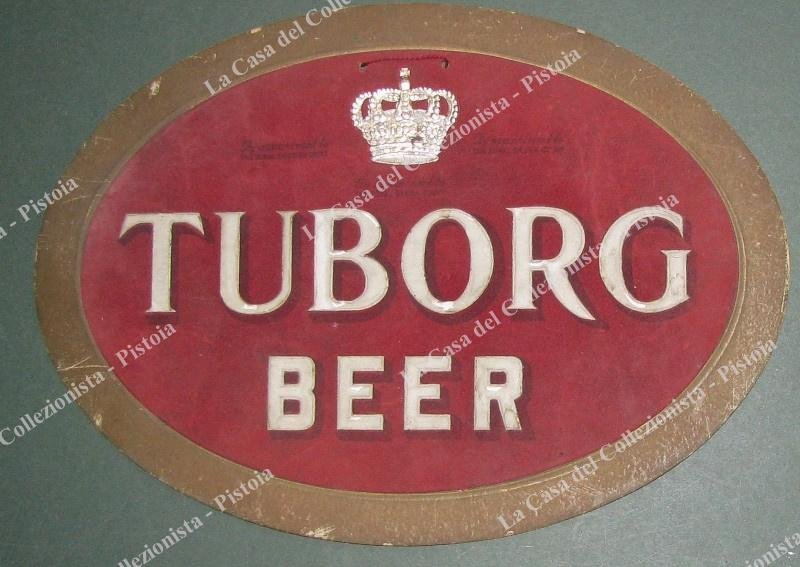 CARTONE PUBBLICITARIO (da appendere) della BIRRA TUBORG. Lievi usure.